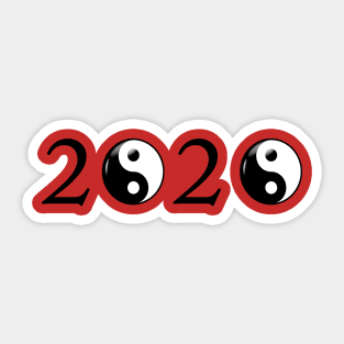 Happy New Year 2020 YingYang Design Sticker